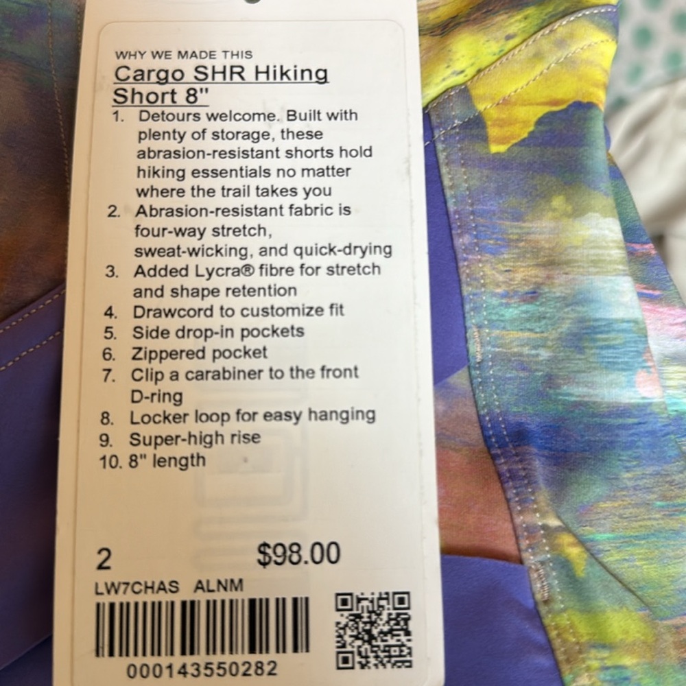 Lululemon Cargo Super-High-Rise Cargo SHR Hiking Short 8" sz 2 NWT - Picture 6 of 6